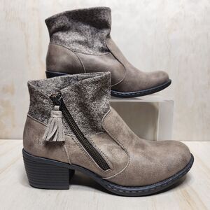b.o.c. Brown Leather Size Zip Tassel Ankel Boot Women's Size 7.5 M Bootie